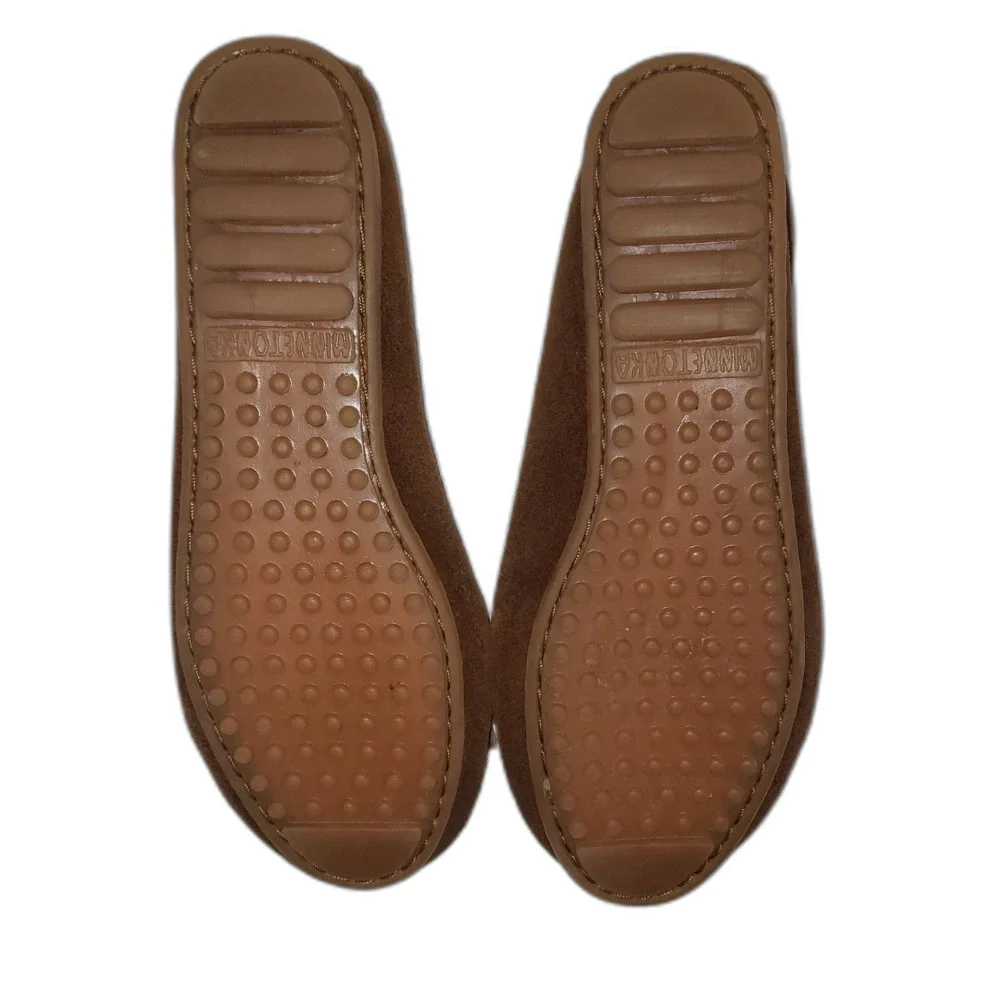 MINNETONKA Brown Suede Moccasins Loafers Shoes Girls Size 7.5